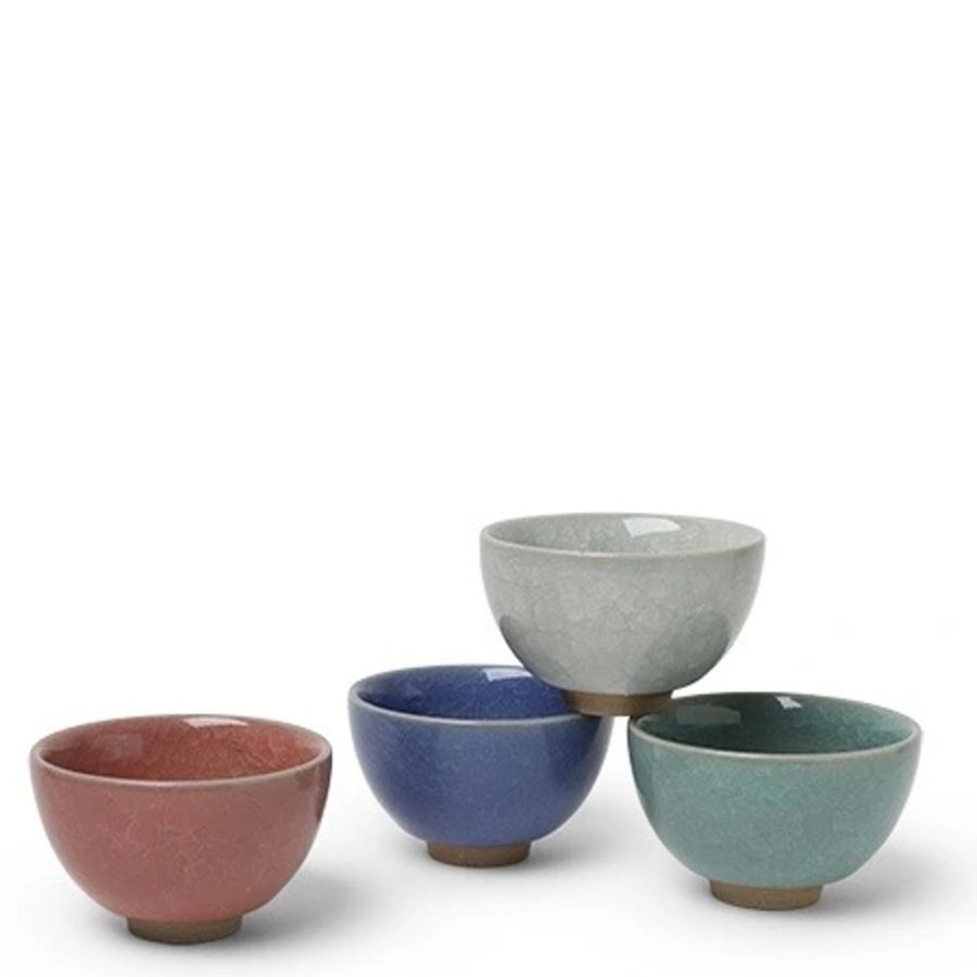 Tabletop Miya Company Cup/Mug Sets | Crackle 5 Oz. Teacup Set Of 4