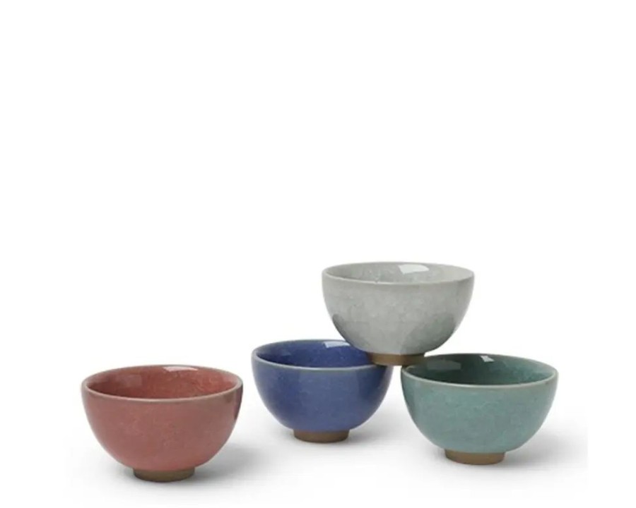 Tabletop Miya Company Cup/Mug Sets | Crackle 5 Oz. Teacup Set Of 4