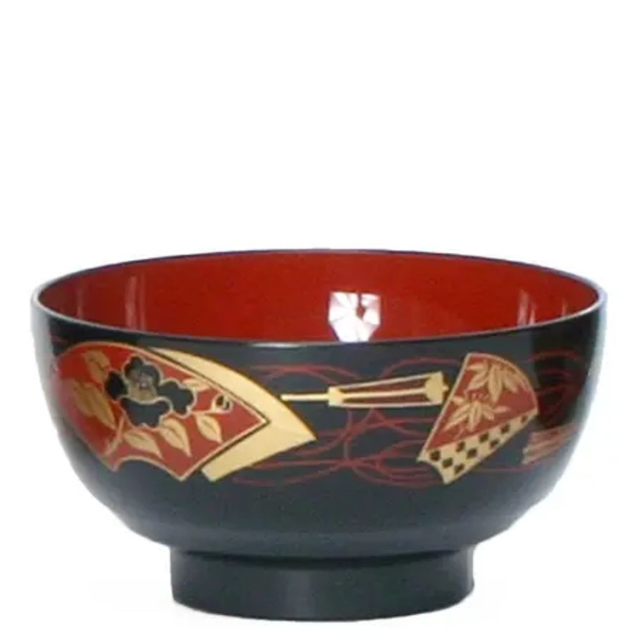 Kitchen Miya Company Specialty Service | Bowl Soup 4.5" Black Fans