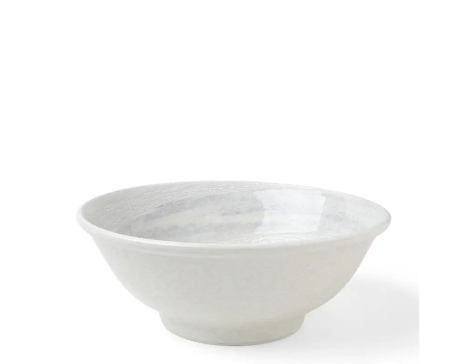 Tabletop Miya Company Ramen Bowls | Bowl White Water Swirls 8-1/2"