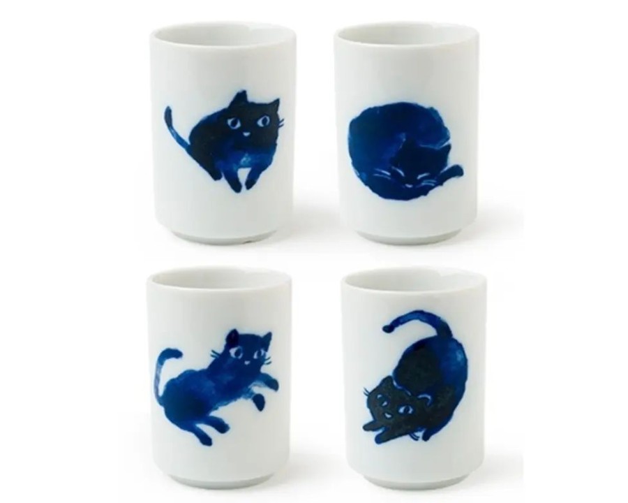 Whimsy Miya Company Cats | Midnight Blue Cat Cup Set