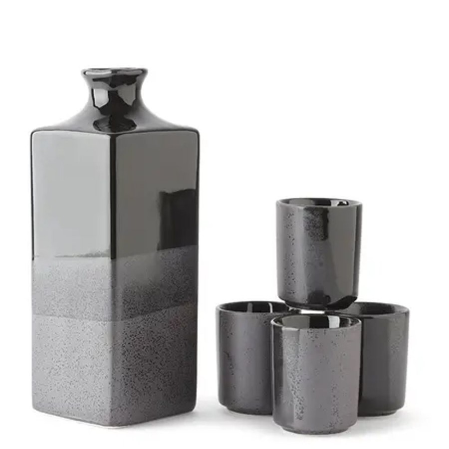 Tabletop Miya Company Sake Sets | Black Ombre Sake Set