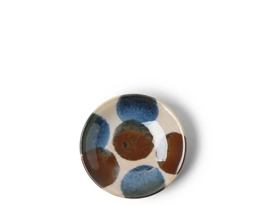 Tabletop Miya Company Sauce Dishes | Rustic Blue & Brown 3.5" Sauce Dish