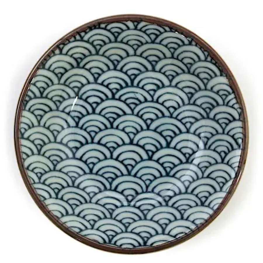 Tabletop Miya Company Sauce Dishes | Blue Wave 4" Sauce Dish