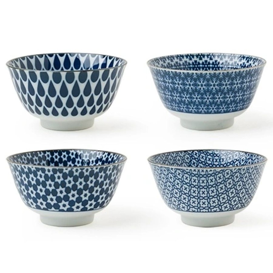 Tabletop Miya Company Bowl Sets | Blue & White 5" Bowl Set