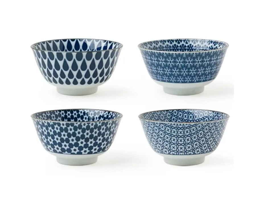 Tabletop Miya Company Bowl Sets | Blue & White 5" Bowl Set